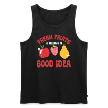 Obstliebhaber Obst - Männer Premium Bio Tank Top - Schwarz - Vorne - AI Model Male 178 light (178cm)