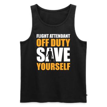 Lustiger Flugbegleiter außerhalb des Dienstes - Männer Premium Bio Tank Top - Schwarz - Vorne - Michal (187cm)
