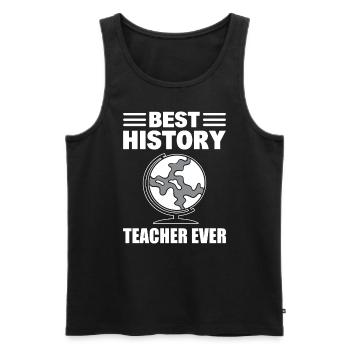 Best History Teacher Geschichtslehrer - Männer Premium Bio Tank Top - Schwarz - Vorne - Michal (187cm)