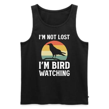 I'm Not Lost I'm Bird Watching Vogelbeobachter - Männer Premium Bio Tank Top - Schwarz - Vorne - AI Model Male 178 light (178cm)