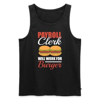 Lustiger Payroll-Burger-Liebhaber Lohnbuchhalter - Männer Premium Bio Tank Top - Schwarz - Vorne - Michal (187cm)
