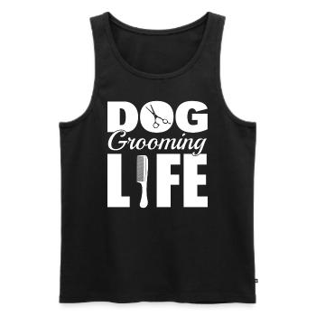Lustige Hundepflege Pflegetechniker - Männer Premium Bio Tank Top - Schwarz - Vorne - Michal (187cm)