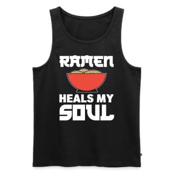 Ramen-Liebhaber Food-Vlogger - Männer Premium Bio Tank Top - Schwarz - Vorne - AI Model Male 178 light (178cm)