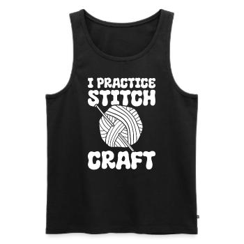 I Practice Stitch Craft Stricker - Männer Premium Bio Tank Top - Schwarz - Vorne - Michal (187cm)