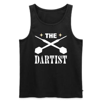 Lustiger Dartspieler Dart-Meister - Männer Premium Bio Tank Top - Schwarz - Vorne - AI Model Male 178 light (178cm)