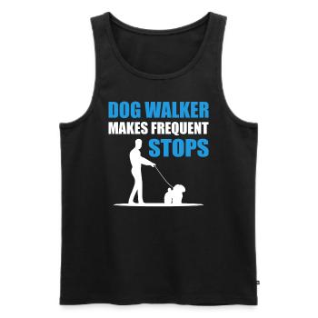 Lustiger Hundewanderer Hundesitter - Männer Premium Bio Tank Top - Schwarz - Vorne - Michal (187cm)