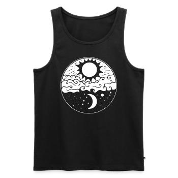Nacht- und Tag-Mandala-Mond Astrologe - Männer Premium Bio Tank Top - Schwarz - Vorne - Michal (187cm)
