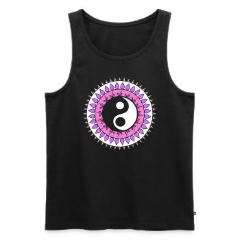 Yin-Yang-Mandala Feng Shui-Berater - Männer Premium Bio Tank Top - Schwarz - Vorne - AI Model Male 178 light (178cm)