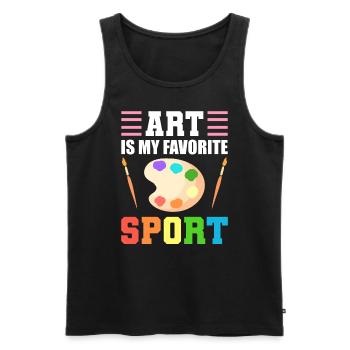 Art Is My Favorite Sport Kunstlehrer - Männer Premium Bio Tank Top - Schwarz - Vorne - Michal (187cm)