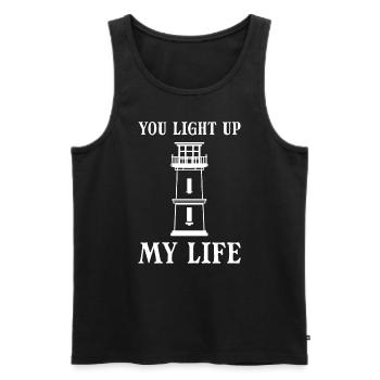 You Light Up My Life Leuchtturmwärter - Männer Premium Bio Tank Top - Schwarz - Vorne - Michal (187cm)