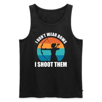 I Don't Wear Bows I Shoot Them Bogenschütze - Männer Premium Bio Tank Top - Schwarz - Vorne - Michal (187cm)