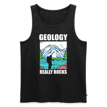 Lustiger Geologe, der Steine sammelt Rocksammler - Männer Premium Bio Tank Top - Schwarz - Vorne - Michal (187cm)
