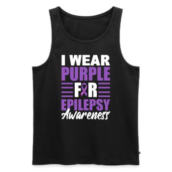I Wear Purple For Epilepsy Awareness Epileptologe - Männer Premium Bio Tank Top - Schwarz - Vorne - AI Model Male 178 light (178cm)