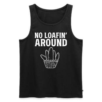 No Loafin Around Brotbäcker - Männer Premium Bio Tank Top - Schwarz - Vorne - Michal (187cm)