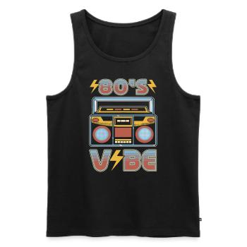 80s Vibe Antiquitätensammler - Männer Premium Bio Tank Top - Schwarz - Vorne - Michal (187cm)