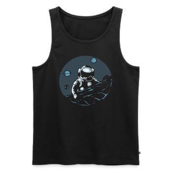 Astronaut im Weltraum Weltraumpilot - Männer Premium Bio Tank Top - Schwarz - Vorne - Michal (187cm)