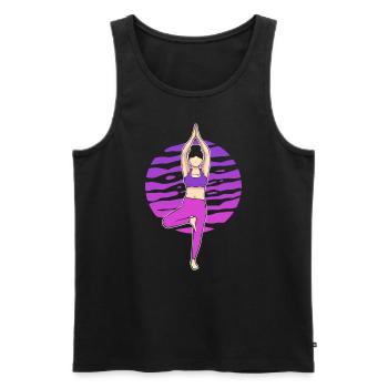 Yoga-Pose Yogalehrer - Männer Premium Bio Tank Top - Schwarz - Vorne - AI Model Male 178 light (178cm)