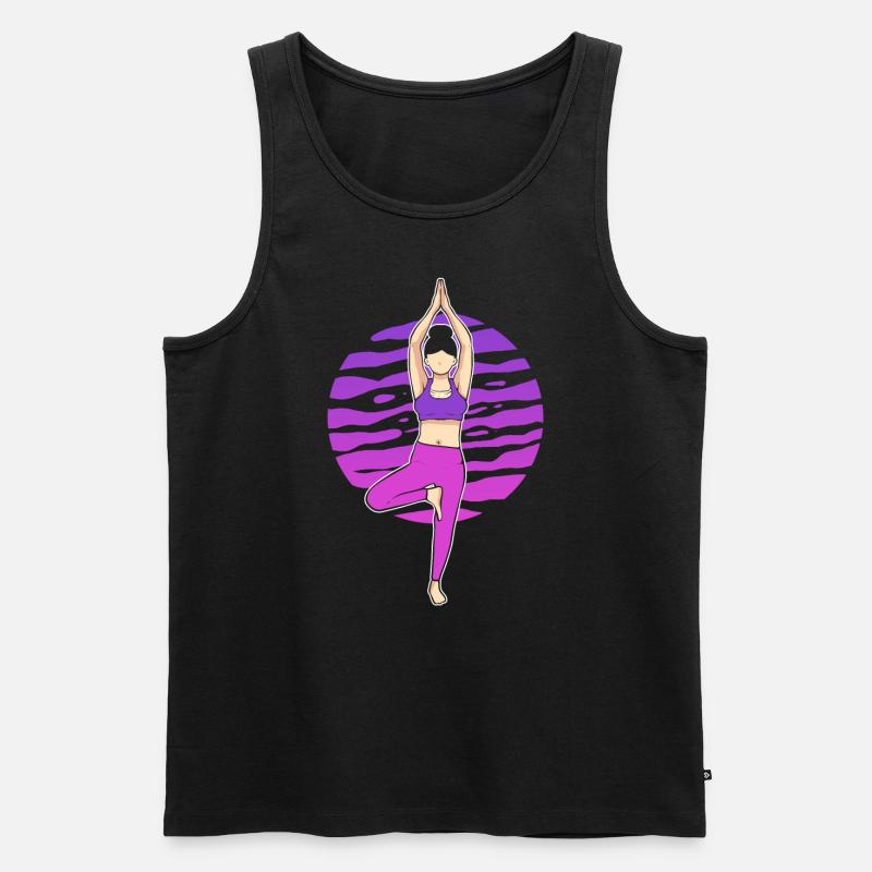 Yoga-Pose Yogalehrer - Männer Premium Bio Tank Top - Schwarz