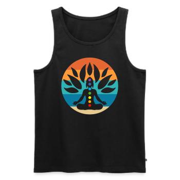 Buddha-Baum Zen-Praktizierender - Männer Premium Bio Tank Top - Schwarz - Vorne - Michal (187cm)
