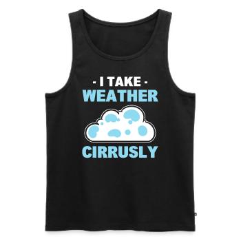 I Take Weather Cirrusly Wetterfrosch - Männer Premium Bio Tank Top - Schwarz - Vorne - Michal (187cm)