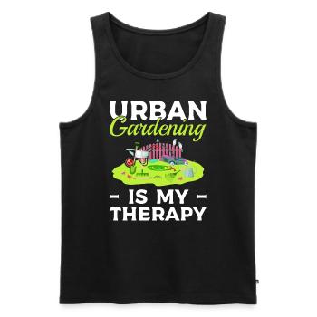 Urban Gardening Is My Therapy Gärtner - Männer Premium Bio Tank Top - Schwarz - Vorne - Michal (187cm)