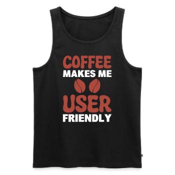 Coffee Makes Me User-Friendly Barista - Männer Premium Bio Tank Top - Schwarz - Vorne - Michal (187cm)