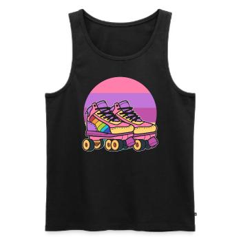 Retro-Rollschuhe Rollerblader - Männer Premium Bio Tank Top - Schwarz - Vorne - AI Model Male 178 light (178cm)
