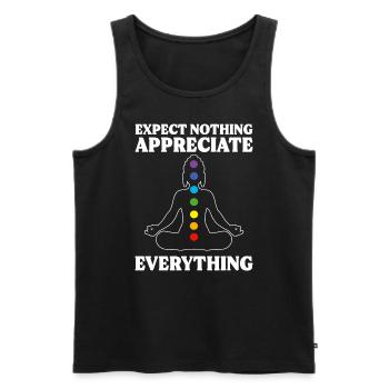Expect Nothing Appreciate Everything Coach - Männer Premium Bio Tank Top - Schwarz - Vorne - Michal (187cm)