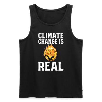 Climate Change Is Real Klimaaktivist - Männer Premium Bio Tank Top - Schwarz - Vorne - AI Model Male 178 light (178cm)