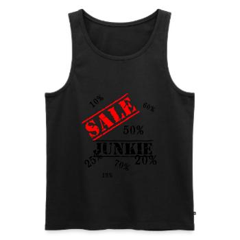 SALE - Men's Premium Organic Tank Top - black - Front - AI Model Male 178 light (178cm)