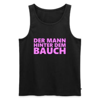 Der Mann hinter dem Bauch - Männer Premium Bio Tank Top - Schwarz - Vorne - AI Model Male 178 light (178cm)
