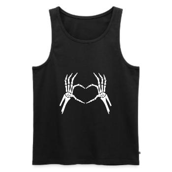 Love Skeleton Hands Love Hands Heart - Men's Premium Organic Tank Top - black - Front - AI Model Male 178 light (178cm)