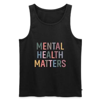 Mental Health Matters End The Stigma Awareness - Men's Premium Organic Tank Top - black - Front - AI Model Male 178 light (178cm)