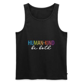 Human Kind Be Both Retro Rainbow Colorful - Men's Premium Organic Tank Top - black - Front - Michal (187cm)