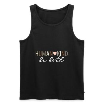 Menschliche Art Sei beide Retro Sei Menschlich Bunt - Männer Premium Bio Tank Top - Schwarz - Vorne - Michal (187cm)