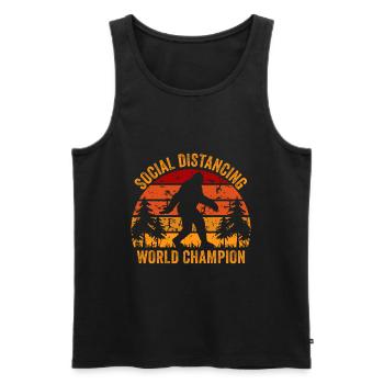 BigFoot Champion de distanciation sociale Retro Vintage - Débardeur bio Premium Homme - noir - Devant - Michal (187cm)