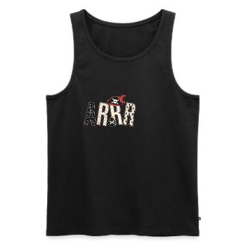 Déguisement pirate déguisement capitaine ARRR cadeau - Débardeur bio Premium Homme - noir - Devant - AI Model Male 178 light (178cm)