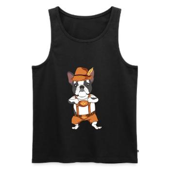 Costume de bouledogue français Bayrisch - Débardeur bio Premium Homme - noir - Devant - Michal (187cm)