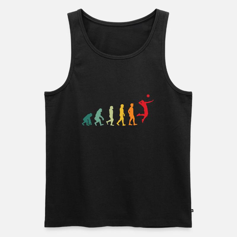 Volleyball Evolution Development Funny Retro - Men's Premium Organic Tank Top - black
