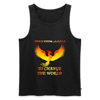 Phoenix born from ashes to change the world - Men's Premium Organic Tank Top - black - Front - AI Model Male 178 light (178cm)