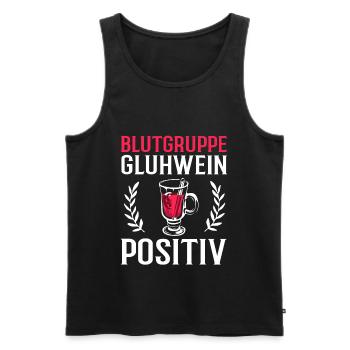 Blutgruppe Glühwein Positiv Weihnachtsdesign - Männer Premium Bio Tank Top - Schwarz - Vorne - Michal (187cm)