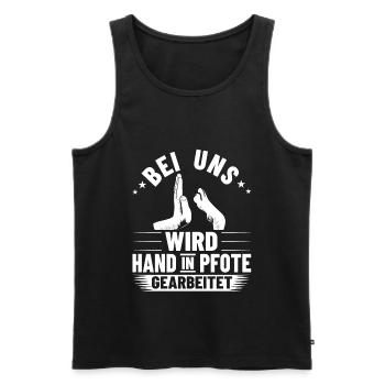 Hundetrainerin Hand Pfote Hundetraining Bekleidung - Männer Premium Bio Tank Top - Schwarz - Vorne - Michal (187cm)