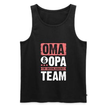 oma und opa team - Männer Premium Bio Tank Top - Schwarz - Vorne - Michal (187cm)