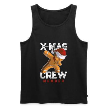 lebkuchenmann xmas crew - Männer Premium Bio Tank Top - Schwarz - Vorne - AI Model Male 178 light (178cm)