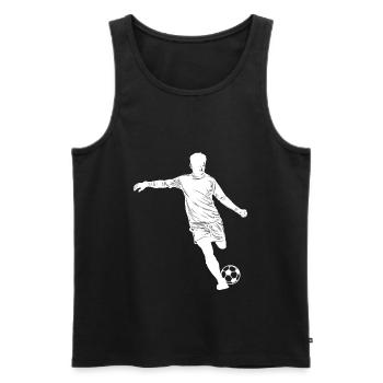 Fußball Silhouette - Männer Premium Bio Tank Top - Schwarz - Vorne - Michal (187cm)