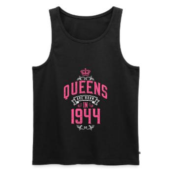 Queens born in 1944 - Männer Premium Bio Tank Top - Schwarz - Vorne - Michal (187cm)