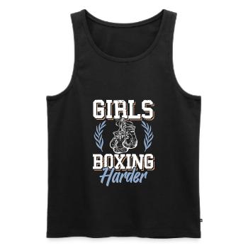 Filles Boxe femmes - Débardeur bio Premium Homme - noir - Devant - Michal (187cm)