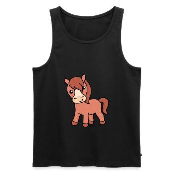 Pferd Comic Tier - Männer Premium Bio Tank Top - Schwarz - Vorne - AI Model Male 178 light (178cm)