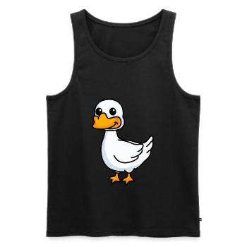 Gans Comic Tier - Männer Premium Bio Tank Top - Schwarz - Vorne - AI Model Male 178 light (178cm)