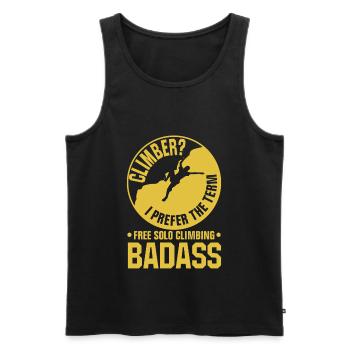 Free Solo Climbing - Men's Premium Organic Tank Top - black - Front - Michal (187cm)